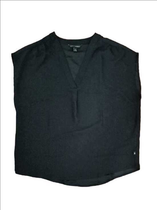 Banana Republic Tops - Banana Republic Short Sleeve Black Loose Flowy V Neck Top Blouse Med